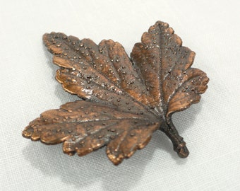Maple leaf pin, copper leaf brooch, scarf pin, shawl pin, copper leaf, Vintage leaf brooch, Hair ornament