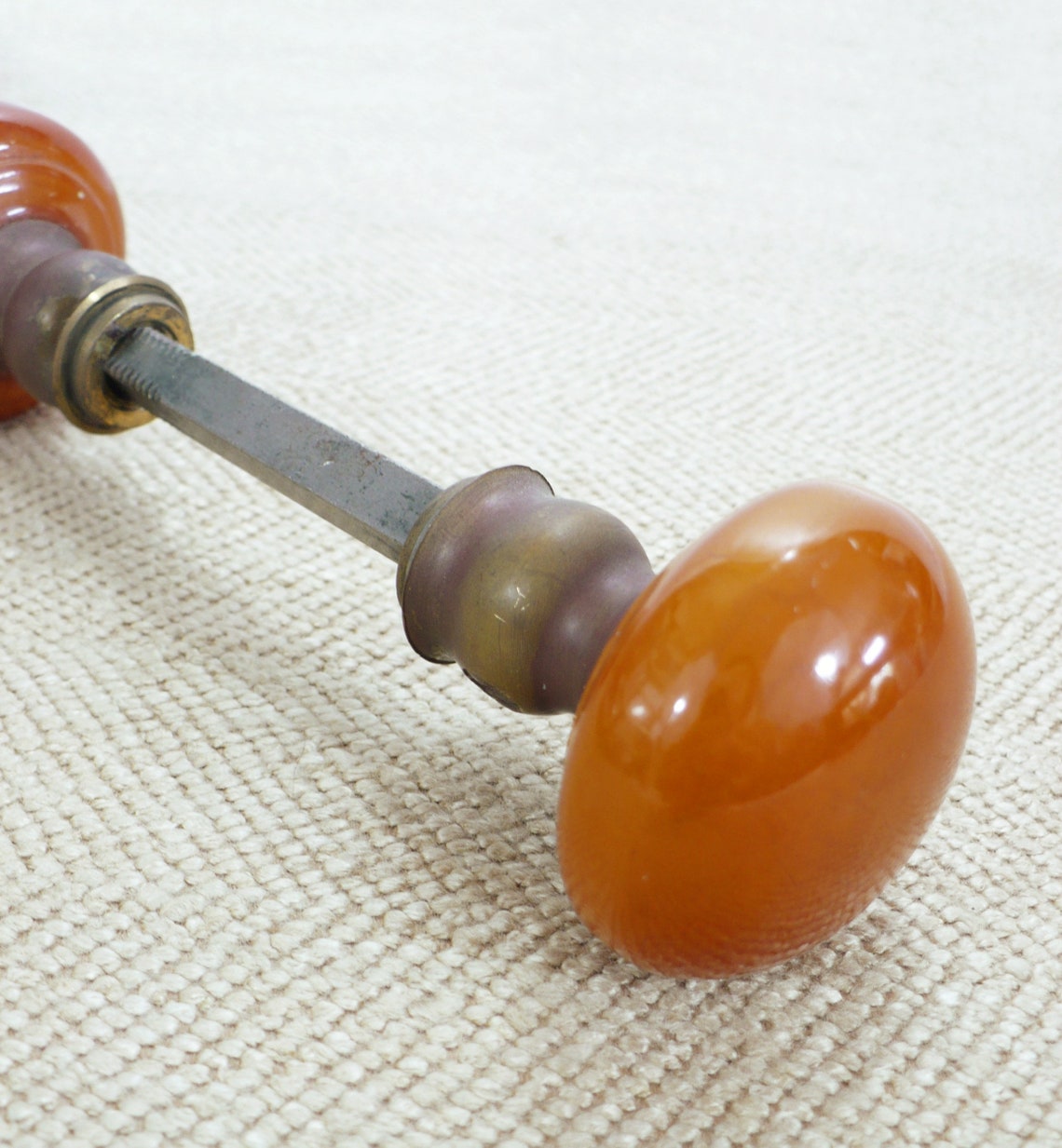 Vintage Bakelite Doorknobs Butterscotch Bakelite Knobs Etsy