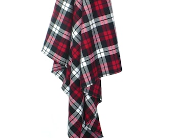 Manta para bebé, franela roja a cuadros, algodón, ideal para fiestas, 107 x 117 cm