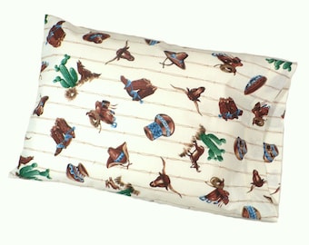 Funda de almohada occidental, Vaquero, Ropa de cama para niños pequeños, Funda de almohada de viaje, 12" x 18", Bronceado