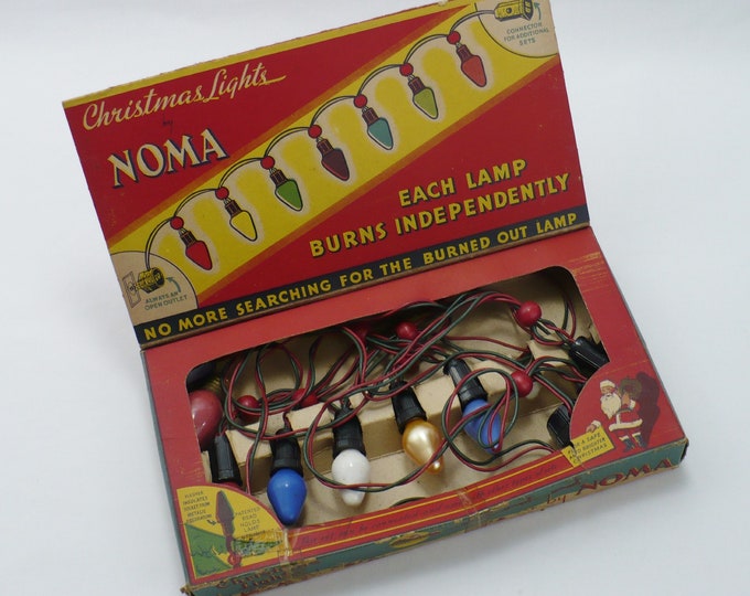 Vintage NOMA Christmas Lights 1939 Original Box Retro Etsy