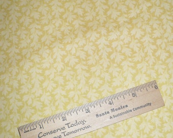 P&B Fabric, Yellow, 1/2 YARD, Leaf design, OOP, Quilt fabric, cotton, Destash, Blender