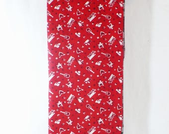 Red Bandana Baby Blanket, Western Flannel Throw, Reversible Cotton, Baby Gift