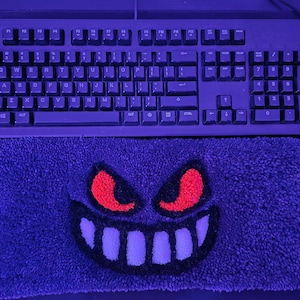 Tufted keyboard gengar purple character decorative rug