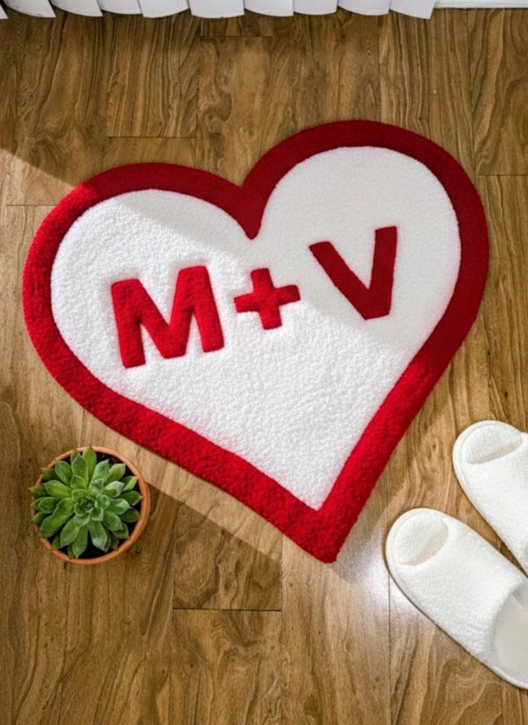 Heart Rug Fancy Personalized Heart Rug With Initials - Custom Valentine's Day Gift for ...