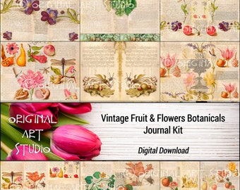 Vintage Fruit Flower Botanicals Journal Kit