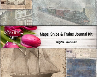 Maps Ships Trains Journal Kit