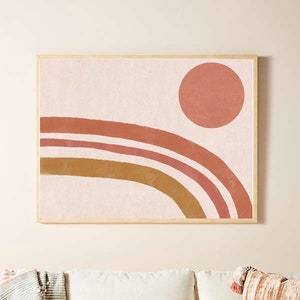 RAINBOW //  Mid Century Poster, 8x10, 10x10, 18x24, minimalist art print, Pastel colors, abstract, art