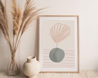 PLANT #04 //  abstract poster, 8x10, 12x16, 18x24, minimalist art print, Pastel colors, abstract, art, boho poster