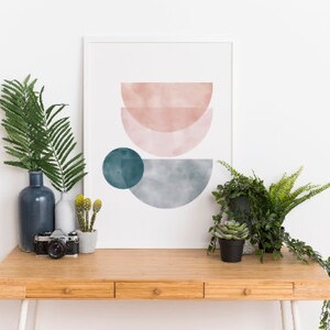 RÊVERIE #02 // Mid Century Poster, 8x10, 10x10, 18x24, minimalist art print, Pastel colors, abstract, art, circle image 5