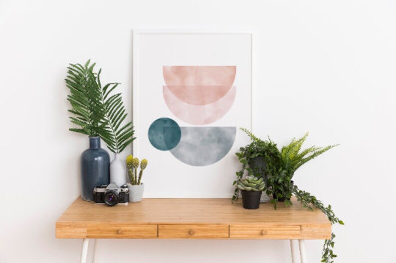 RÊVERIE #02 // Mid Century Poster, 8x10, 10x10, 18x24, minimalist art print, Pastel colors, abstract, art, circle image 5