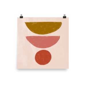 MITTEN AV ÅRHUNDRADETS FORMER #05 // abstrakt poster, 8x10, 10x10, 18x24, minimalistisk konsttryck, pastellfärger, abstrakt, konst bild 3
