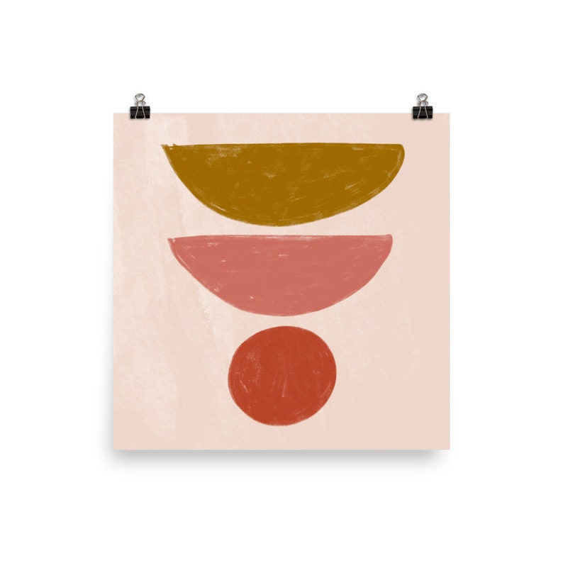 MITTEN AV ÅRHUNDRADETS FORMER #05 // abstrakt poster, 8x10, 10x10, 18x24, minimalistisk konsttryck, pastellfärger, abstrakt, konst bild 3