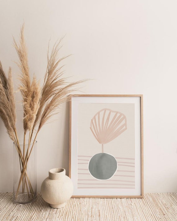 PLANT #04 //  abstract poster, 8x10, 12x16, 18x24, minimalist art print, Pastel colors, abstract, art, boho poster