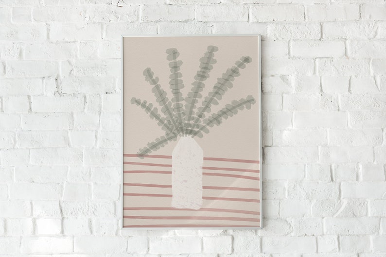 PLANT 02 // abstract poster, 8x10, 12x16, 18x24, minimalist art print, Pastel colors, abstract, art, boho poster image 2