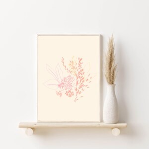 DOUCEUR // Abstract Poster, 8x10, 10x10, 16x20, 18x24, minimalist art print, Pastel colors, boho, vintage, pink image 4