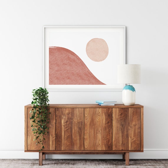 SUNSET //  Mid Century Poster, 8x10, 10x10, 18x24, minimalist art print, Pastel colors, abstract, art