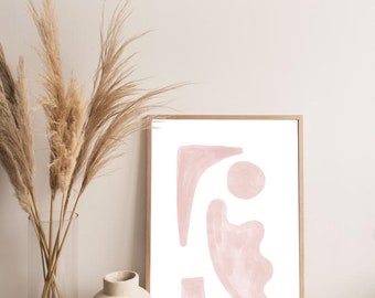 RÊVERIE #01  // abstract poster, 8x10, 16x20, 24x36, minimalist art print, Pastel colors, abstract, art, pink art