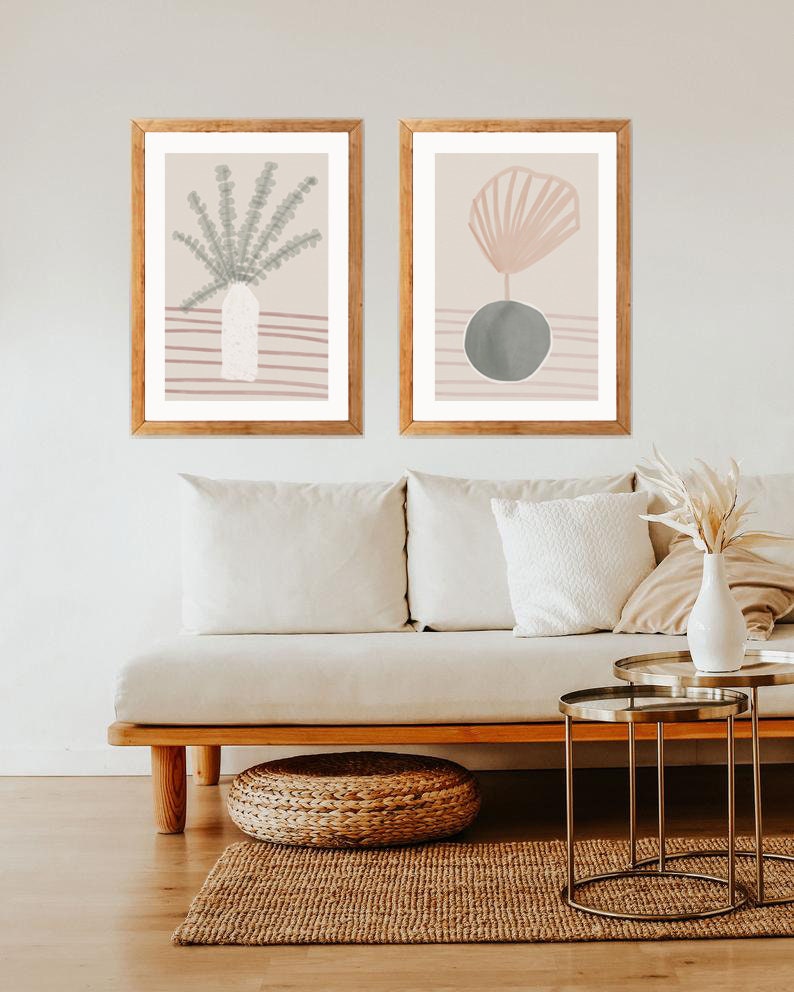 PLANT 02 // abstract poster, 8x10, 12x16, 18x24, minimalist art print, Pastel colors, abstract, art, boho poster image 5