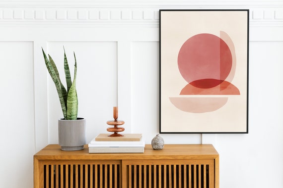 STACK #03 //  Mid Century Poster, 8x10, 16x20, 18x24, minimalist art print, Pastel colors, abstract, art, pink