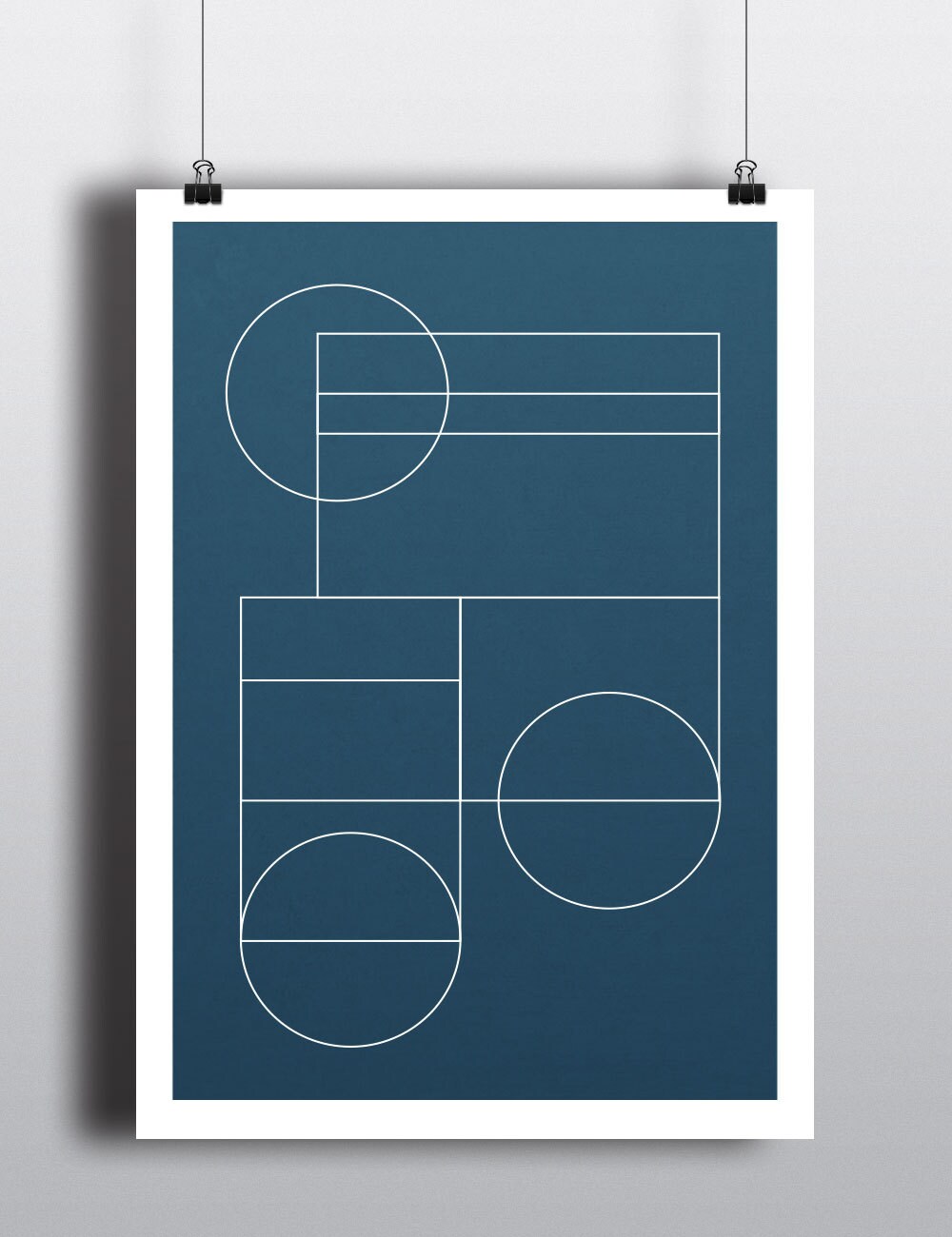 BLUE GEO // poster Abstract, 12x18, minimalist art print, geometric ...