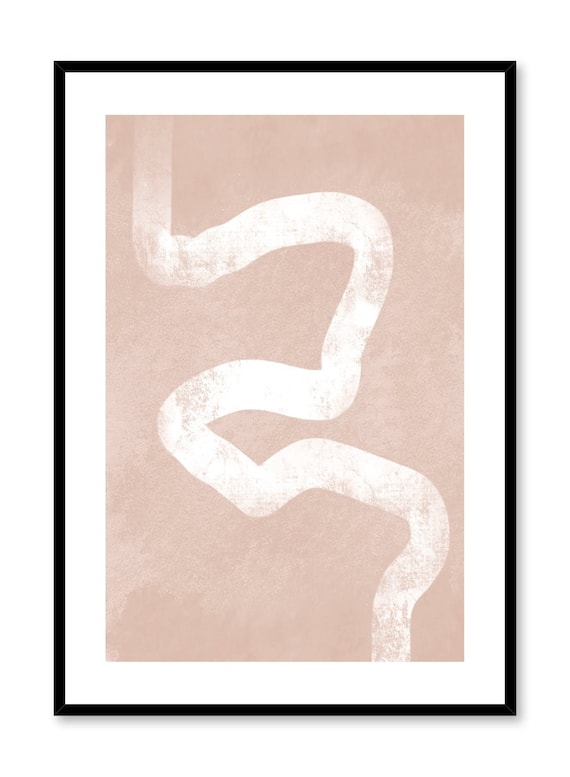 TEXTURED CURVES // Mid Century Poster, 8x10, 10x10, 18x24, minimalist art print, Pastel colors, abstract, art, pink, line art