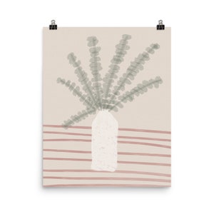 PLANT 02 // abstract poster, 8x10, 12x16, 18x24, minimalist art print, Pastel colors, abstract, art, boho poster image 3