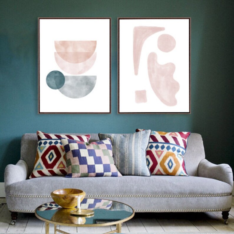 RÊVERIE #02 // Mid Century Poster, 8x10, 10x10, 18x24, minimalist art print, Pastel colors, abstract, art, circle image 2