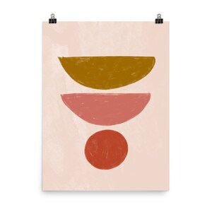 MITTEN AV ÅRHUNDRADETS FORMER #05 // abstrakt poster, 8x10, 10x10, 18x24, minimalistisk konsttryck, pastellfärger, abstrakt, konst bild 2