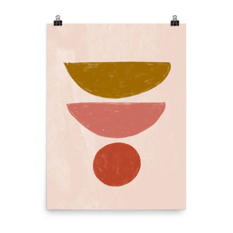 MITTEN AV ÅRHUNDRADETS FORMER #05 // abstrakt poster, 8x10, 10x10, 18x24, minimalistisk konsttryck, pastellfärger, abstrakt, konst bild 2