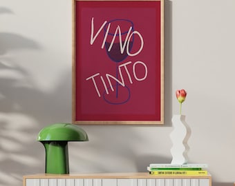 APERO #07 // vino tinto, EDITION LIMITEE 12x16, 18x24, affiche esthétique, bar art, affiche colorée, affiche drôle