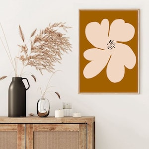 BIG FLOWER Mid century // Póster abstracto, 8x10, 10x10, 18x24, estampado de arte minimalista, boho, vintage, flor