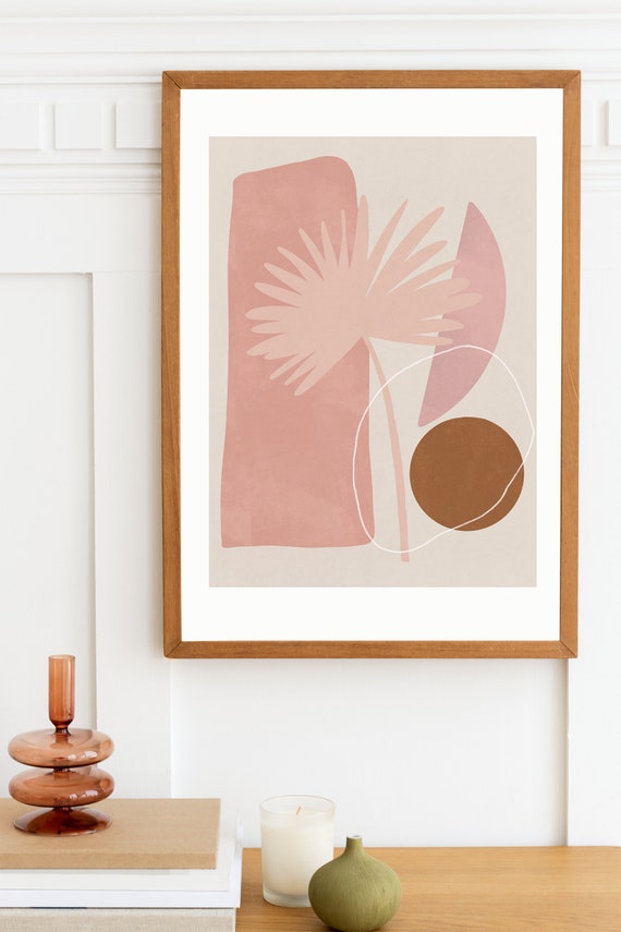 PAMPA MID CENTURY //  abstract poster, 8x10, 16x20, 18x24, minimalist art print, Pastel colors, abstract, boho decor, minimal, couleur beige