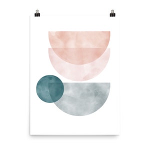 RÊVERIE #02 // Mid Century Poster, 8x10, 10x10, 18x24, minimalist art print, Pastel colors, abstract, art, circle image 4