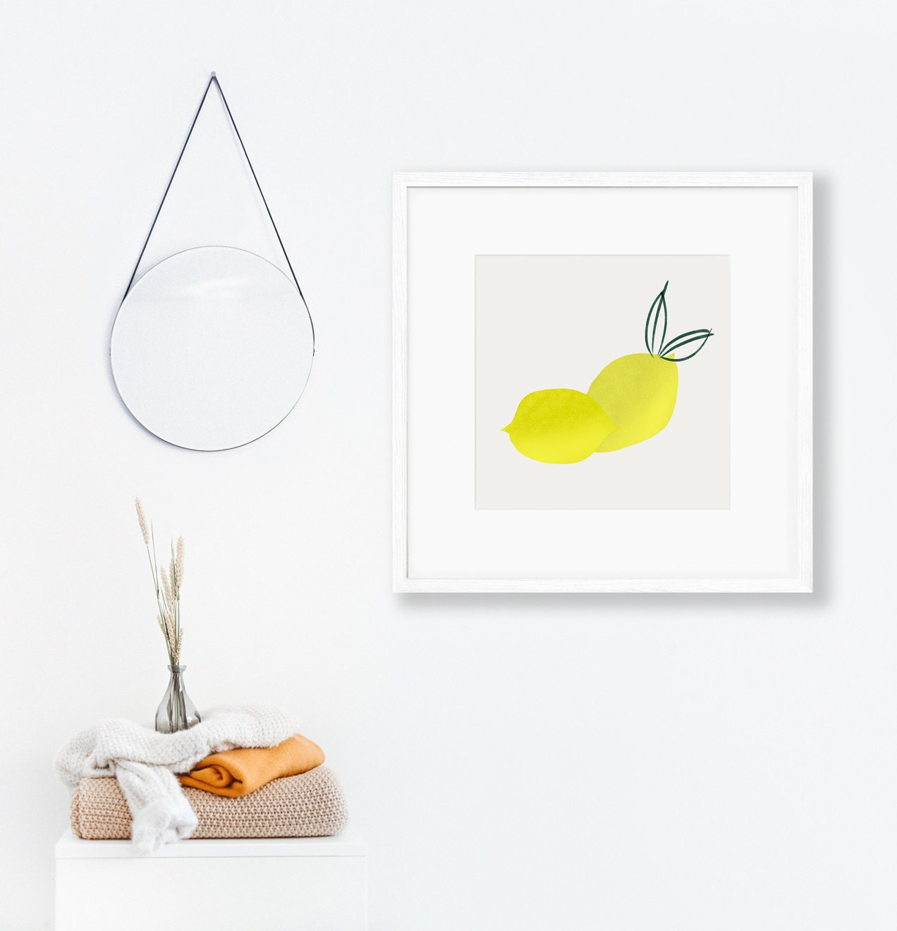 LEMON poster // Mid Century Poster, 8x10, 12x18, 18x24, minimalist art ...