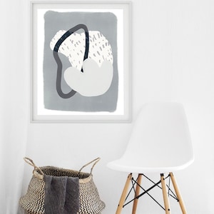 ENSEMBLE// Mid Century Poster, 8x10, 16x20, 18x24, minimalist art print, gray colors, abstract, art, geo print