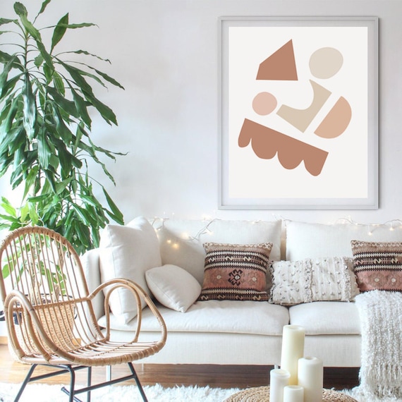 GEOMETRY //  Mid Century Poster, 8x10, 10x10, 18x24, minimalist art print, Pastel colors, abstract, art