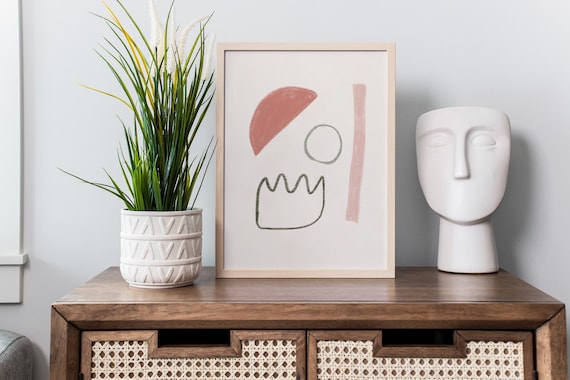 MELI MELO Mid century // Abstract Poster, 8x10, 10x10, 18x24, minimalist art print, Pastel colors, boho, vintage