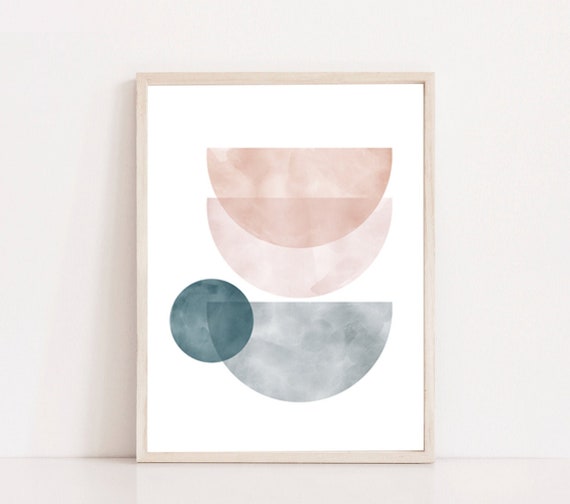 RÊVERIE #02 // Mid Century Poster, 8x10, 10x10, 18x24, minimalist art print, Pastel colors, abstract, art, circle