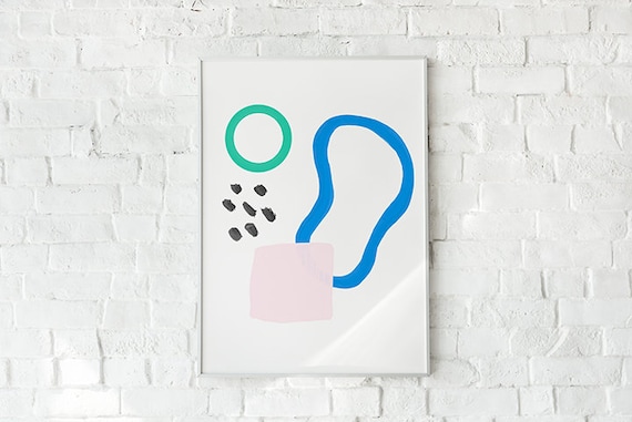 CHILDSHNESS //  mid century moder, abstract poster, 8x10, 16x20, 18x24, minimalist art print, Pastel colors, abstract, art