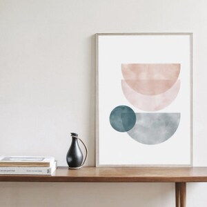 RÊVERIE #02 // Mid Century Poster, 8x10, 10x10, 18x24, minimalist art print, Pastel colors, abstract, art, circle image 3