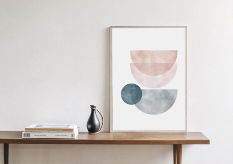 RÊVERIE #02 // Mid Century Poster, 8x10, 10x10, 18x24, minimalist art print, Pastel colors, abstract, art, circle image 3