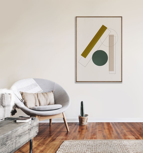 GEO SHAPES #01 //  abstract poster, 16x20, 18x24, minimalist art print, Pastel colors, abstract, art, mid century