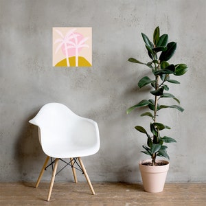 PALMS TREE // Mid Century Poster, 8x10, 10x10, 18x24, minimalist art print, Pastel colors, abstract, art image 3