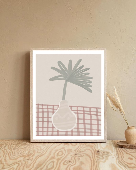 PLANT #01 - Abstract Art, 8x10, 12x16, 18x24, Minimalist Art, Pastel Colors, Boho Poster