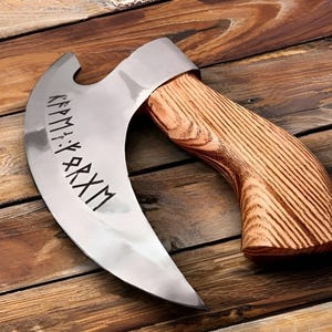 Pizza Axe, Viking Axe, Pizza Cutter, Handmade Viking Style Axe, Kitchen Axe, Birthday Gift for Him, Anniversary Gift for Men, Viking Gifts, Rustic Pizza Cutter, Carbon Steel Axe, Ash Wood Handle Axe, Unique Pizza Cutter, Custom Viking Axe,