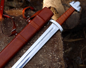 Engraved Viking Sword | Larp LongSwords | Handmade Carbon Steel Real Sword | Rein Faire & Cosplay