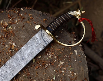 Damascus Short Sword 24", Cutlass Viking Sword, Handmade Medieval Sword, Real Pirate Style Inspired Blade