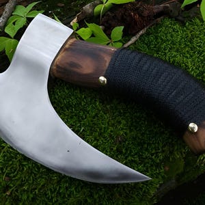 Pizza Axe, Viking Axe, Pizza Cutter, Handmade Viking Style Axe, Kitchen Axe, Birthday Gift for Him, Anniversary Gift for Men, Viking Gifts, Rustic Pizza Cutter, Carbon Steel Axe, Ash Wood Handle Axe, Unique Pizza Cutter, Custom Viking Axe,