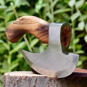 Pizza Axe, Viking Axe, Pizza Cutter, Handmade Viking Style Axe, Kitchen Axe, Birthday Gift for Him, Anniversary Gift for Men, Viking Gifts, Rustic Pizza Cutter, Carbon Steel Axe, Ash Wood Handle Axe, Unique Pizza Cutter, Custom Viking Axe,
